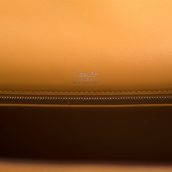 Hermes Kelly 28 Sellier Sesame Toile and Swift Palladium Hardware