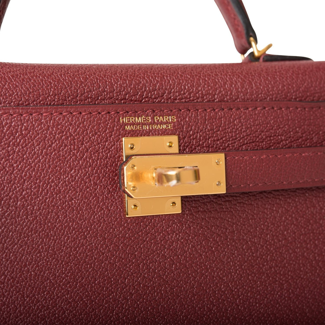Top quality Hermes Kelly Sellier 20 Rouge H Chevre Gold Hardware