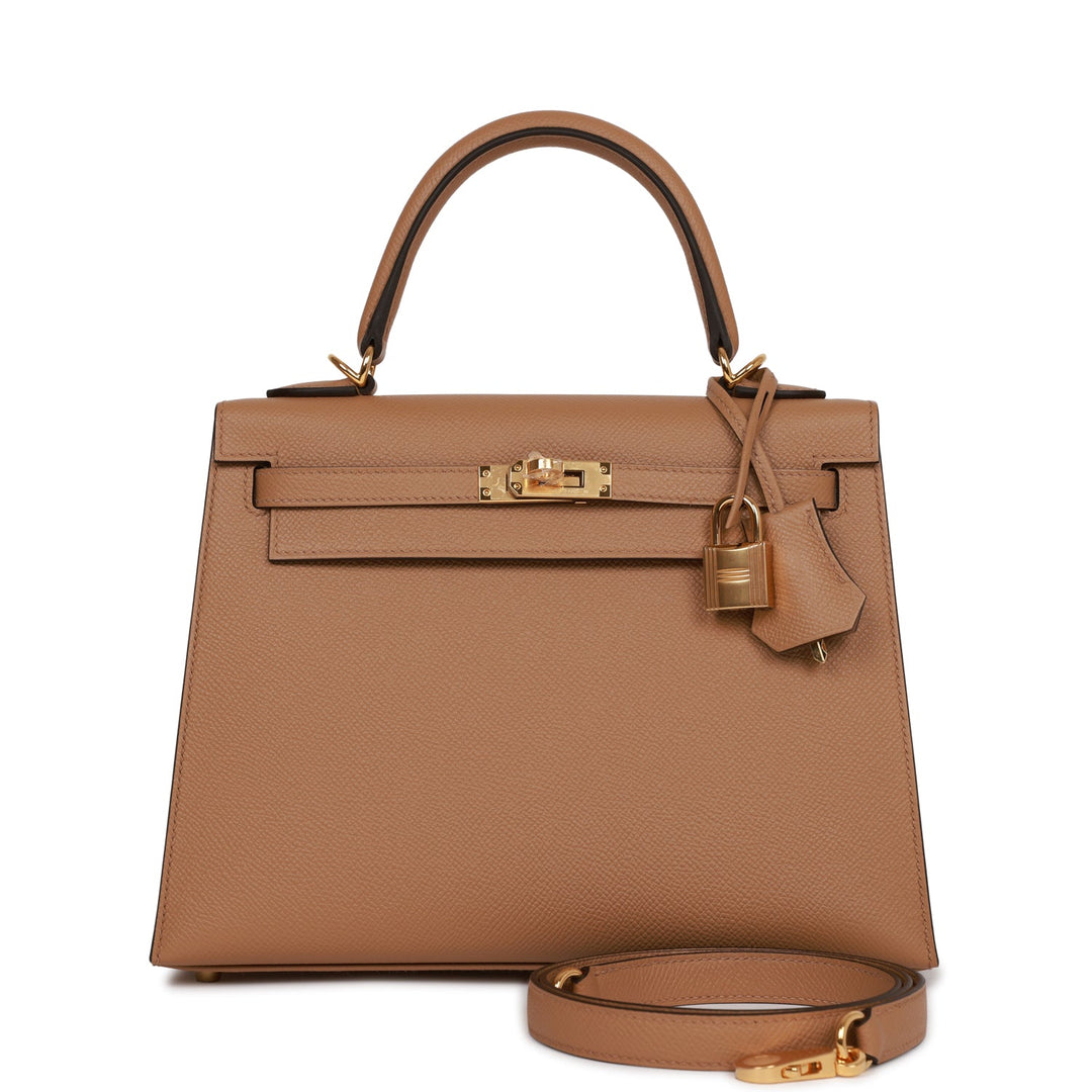 Hermes Kelly 25 Sellier Chai Epsom Gold Hardware