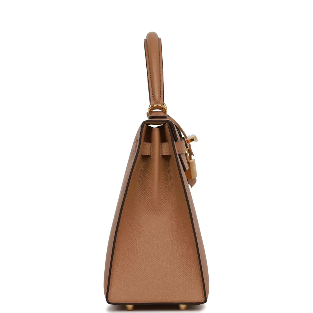Hermes Kelly 25 Sellier Chai Epsom Gold Hardware