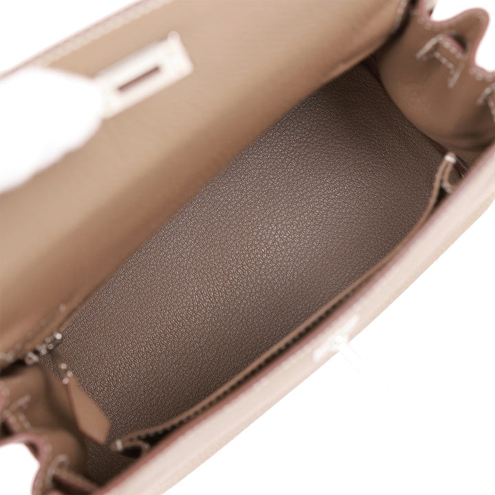 Hermes Kelly 25 Retourne Etoupe Togo Palladium Hardware