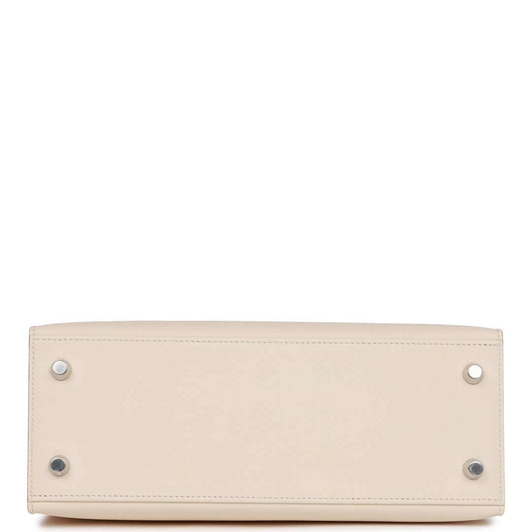 Hermes Kelly 25 Sellier Tri-Color Nata, Chai and Gris Meyer Epsom Palladium Hardware