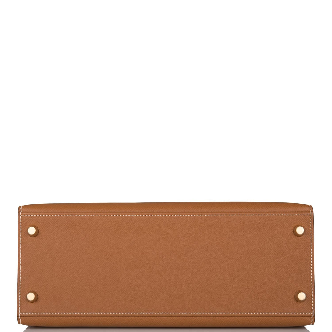 Hermes Kelly 28 Sellier Gold Epsom Gold Hardware
