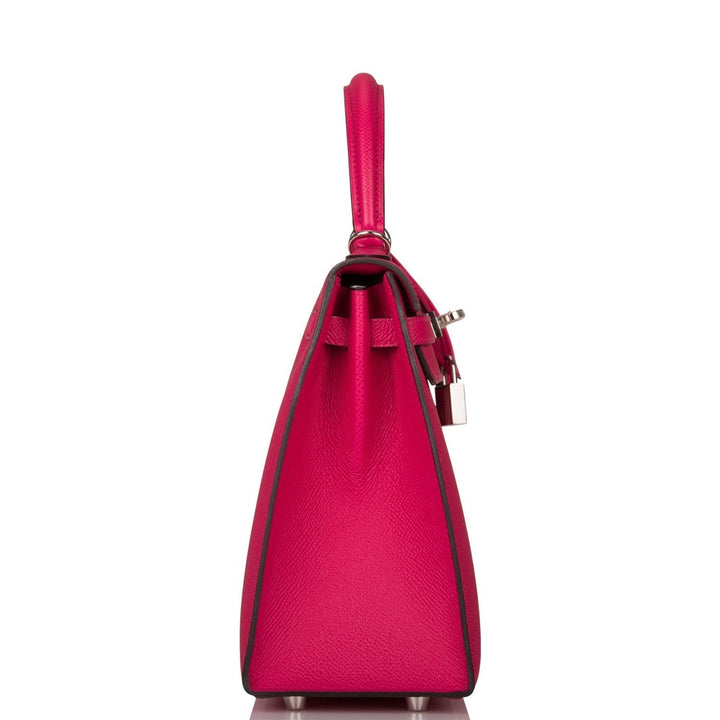 Hermes Kelly 25 Sellier Rose Mexico Epsom Palladium Hardware