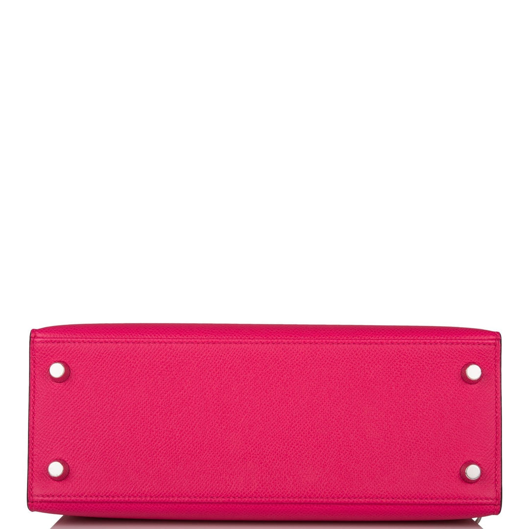 Hermes Kelly 25 Sellier Rose Mexico Epsom Palladium Hardware
