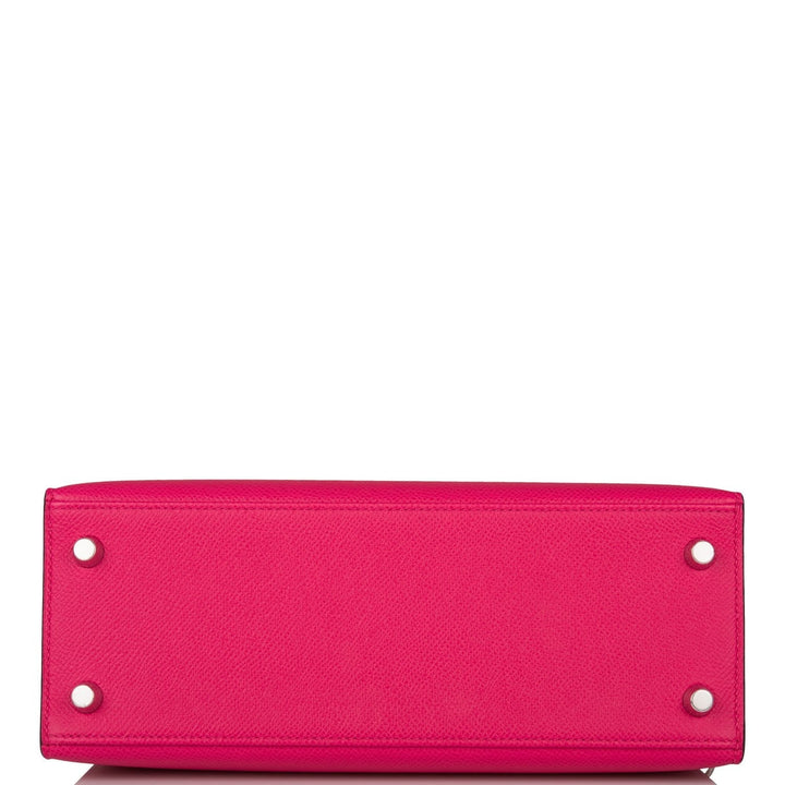 Hermes Kelly 25 Sellier Rose Mexico Epsom Palladium Hardware