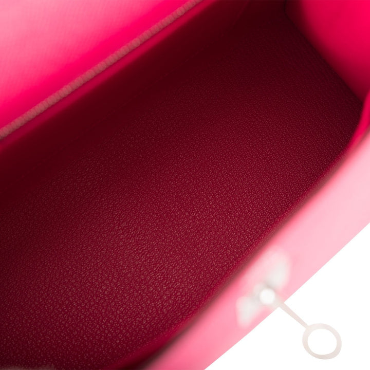 Hermes Kelly 25 Sellier Rose Mexico Epsom Palladium Hardware