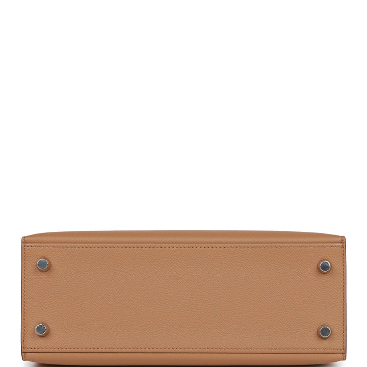 Hermes Kelly 25 Sellier Tri-Color Chai, Lime and Mauve Sylvestre Epsom Palladium Hardware