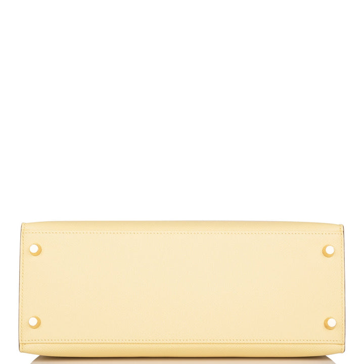 Hermes Kelly Sellier 28 Jaune Poussin Epsom Gold Hardware