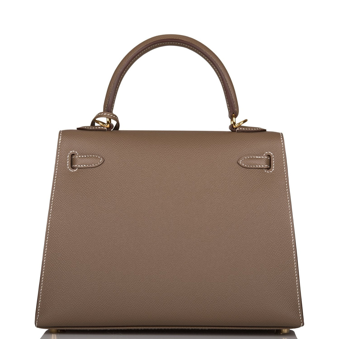 Hermes Kelly 25 Sellier Etoupe Epsom Gold Hardware