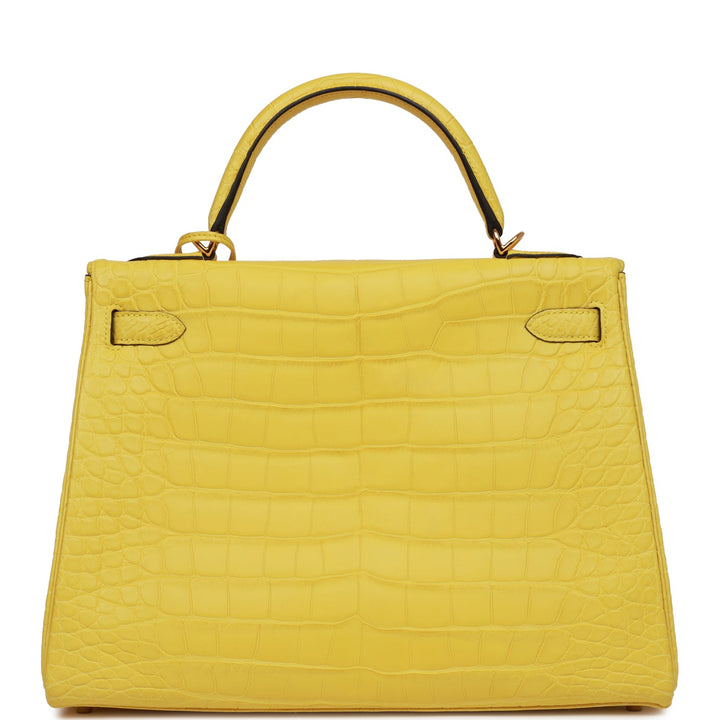 Top quality Hermes Special Order (HSS) Kelly Retourne 32 Mimosa Matte Alligator Gold Hardware