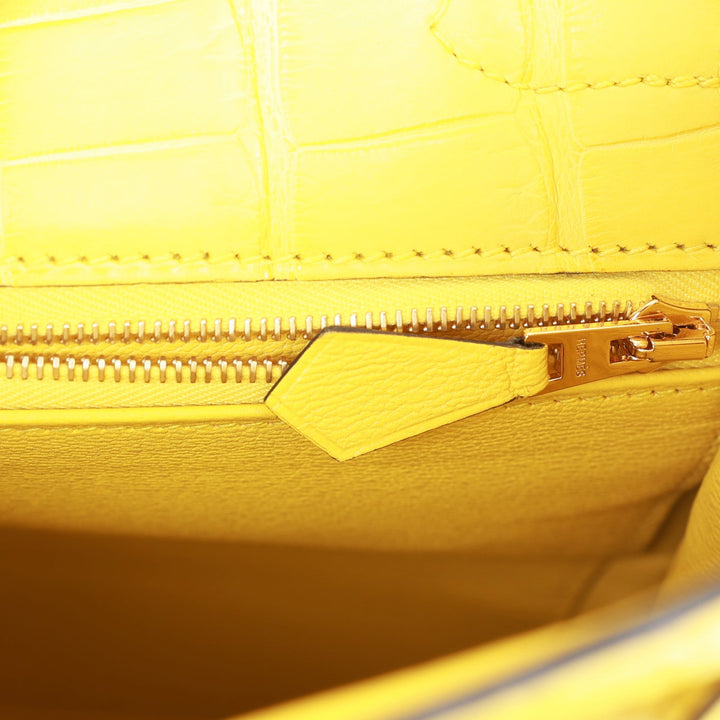 Top quality Hermes Special Order (HSS) Kelly Retourne 32 Mimosa Matte Alligator Gold Hardware