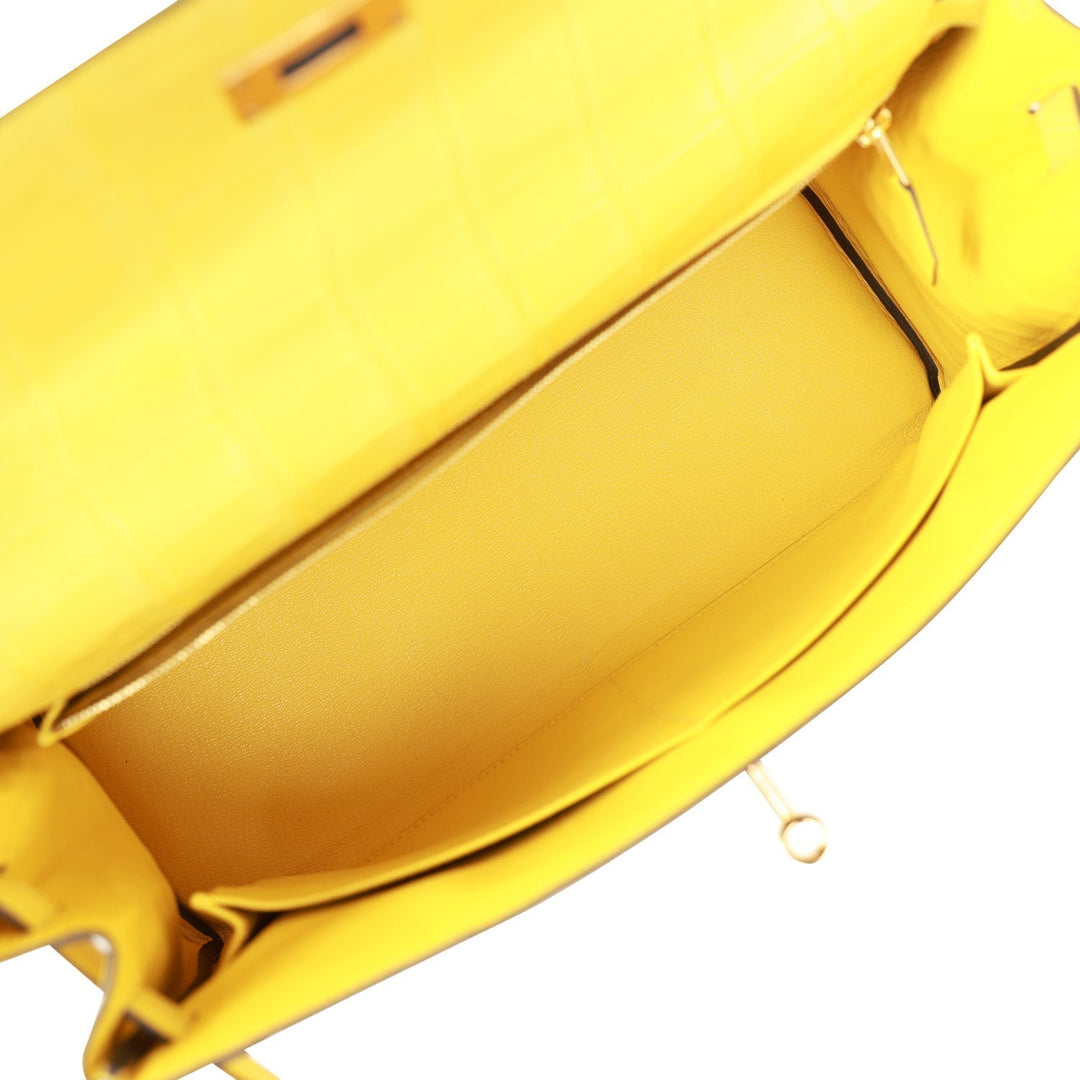 Top quality Hermes Special Order (HSS) Kelly Retourne 32 Mimosa Matte Alligator Gold Hardware