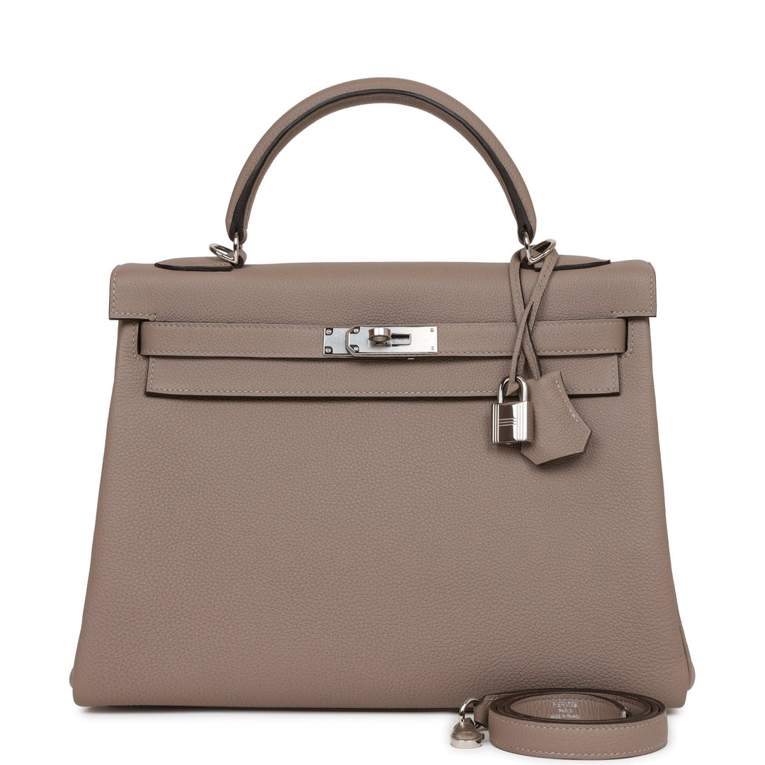 Hermes Kelly 32 Retourne Gris Asphalte Togo Palladium Hardware