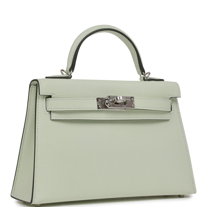 Top quality Hermes Kelly Sellier 20 Vert Fizz Epsom Palladium Hardware
