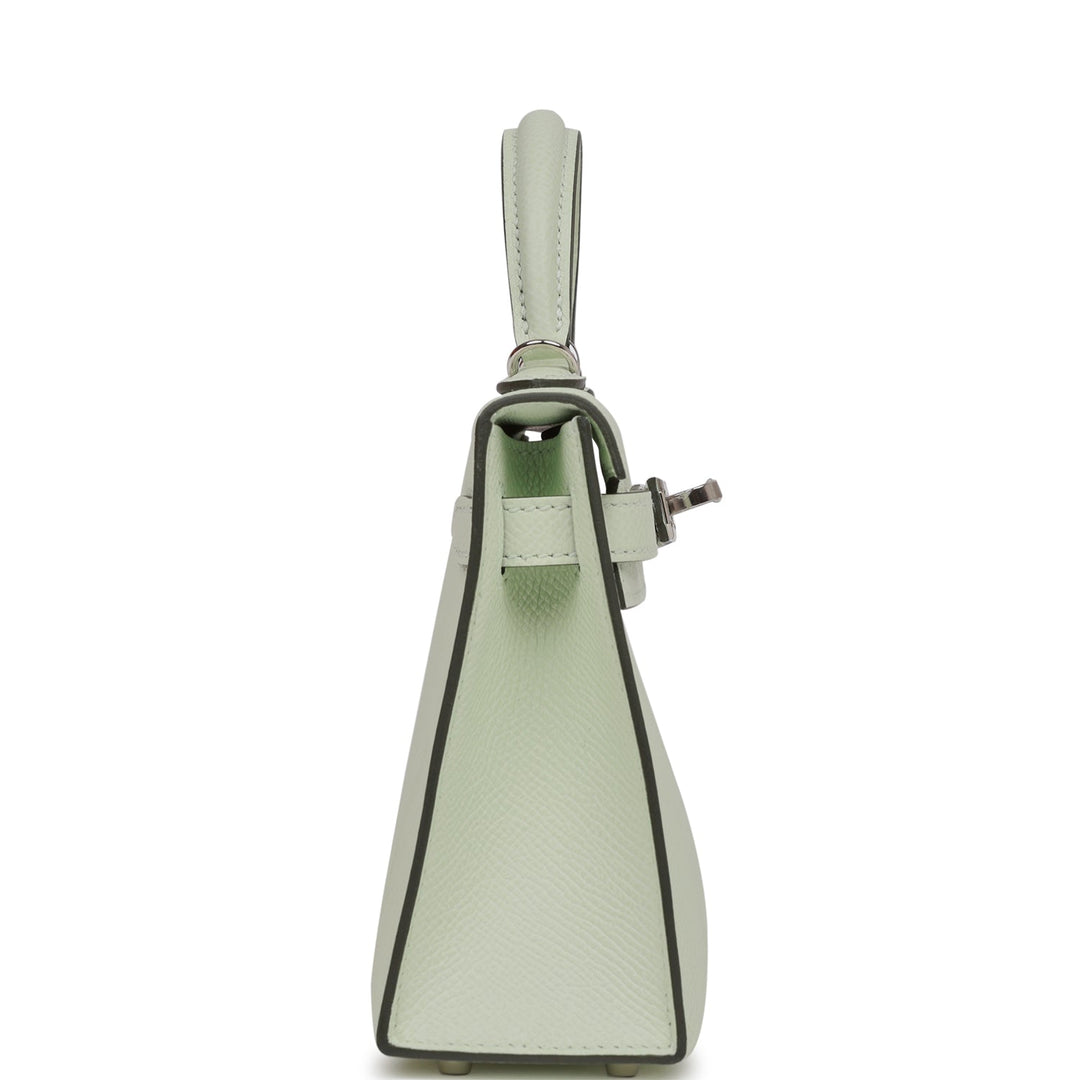 Top quality Hermes Kelly Sellier 20 Vert Fizz Epsom Palladium Hardware