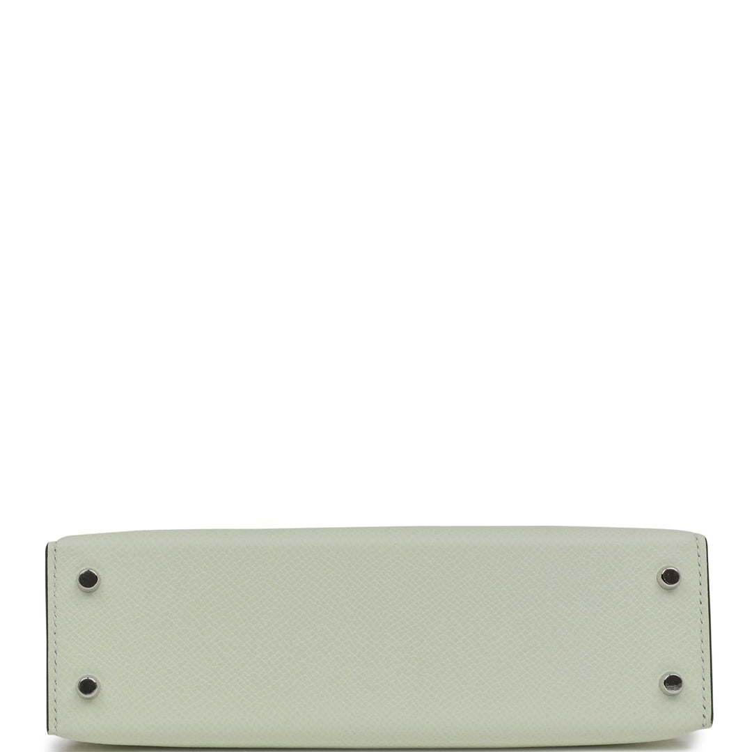 Top quality Hermes Kelly Sellier 20 Vert Fizz Epsom Palladium Hardware