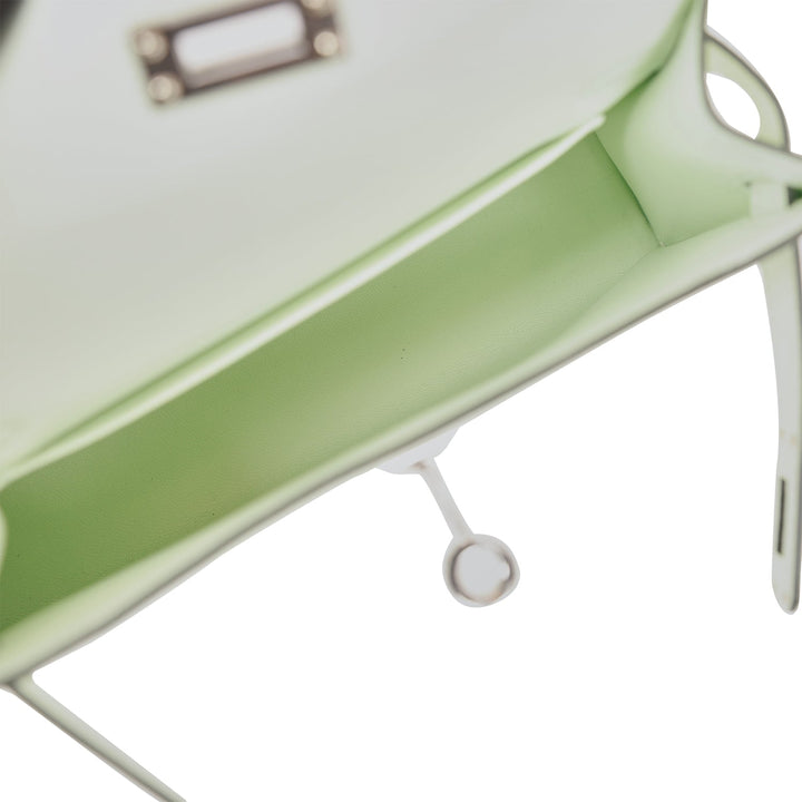Top quality Hermes Kelly Sellier 20 Vert Fizz Epsom Palladium Hardware