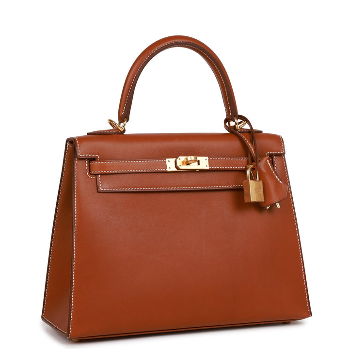 Top quality Hermes Kelly Sellier 25 Fauve Barenia Gold Hardware