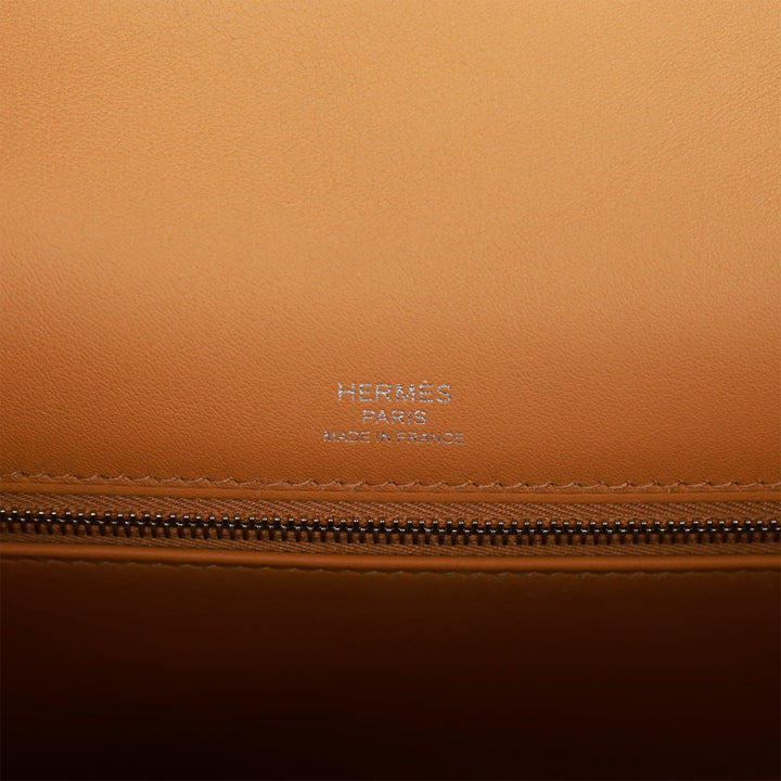 Hermes Quadrille Kelly Sellier 28 Sesame Toile and Swift Palladium Hardware