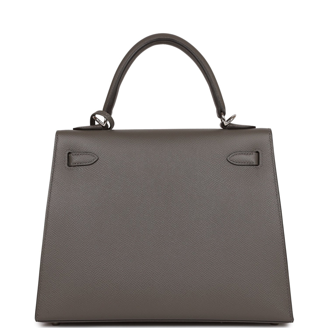 Hermes Kelly 25 Sellier Gris Meyer Epsom Palladium Hardware
