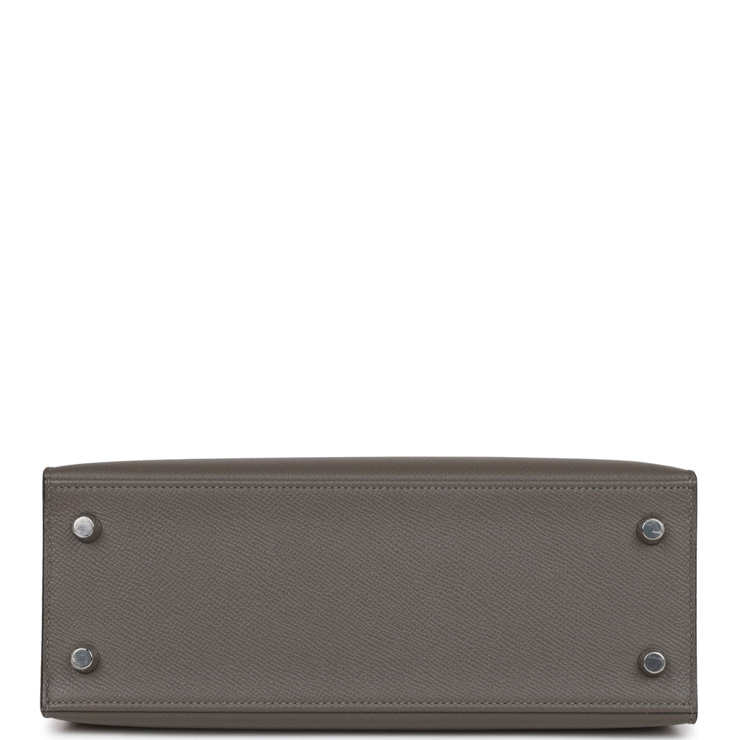 Hermes Kelly 25 Sellier Gris Meyer Epsom Palladium Hardware