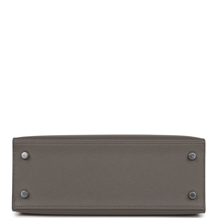 Hermes Kelly 25 Sellier Gris Meyer Epsom Palladium Hardware