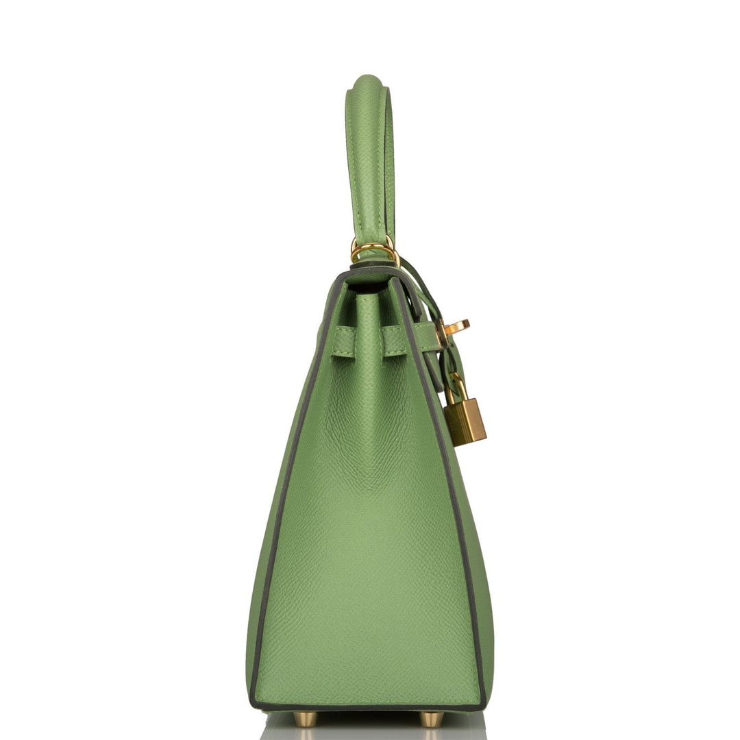 Hermes Kelly 25 Sellier Vert Criquet Epsom Gold Hardware