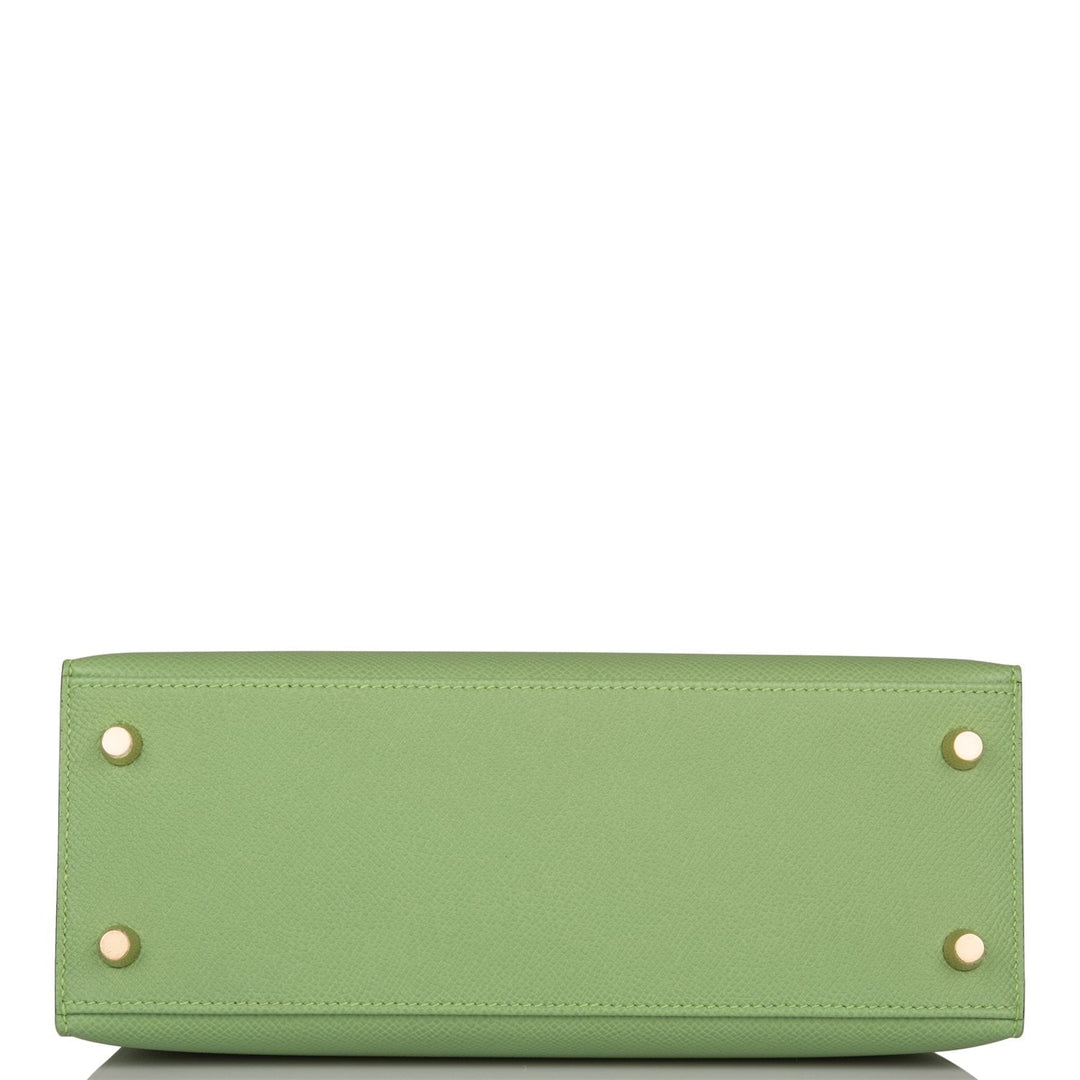 Hermes Kelly 25 Sellier Vert Criquet Epsom Gold Hardware