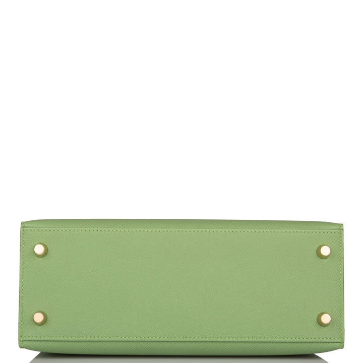 Hermes Kelly 25 Sellier Vert Criquet Epsom Gold Hardware