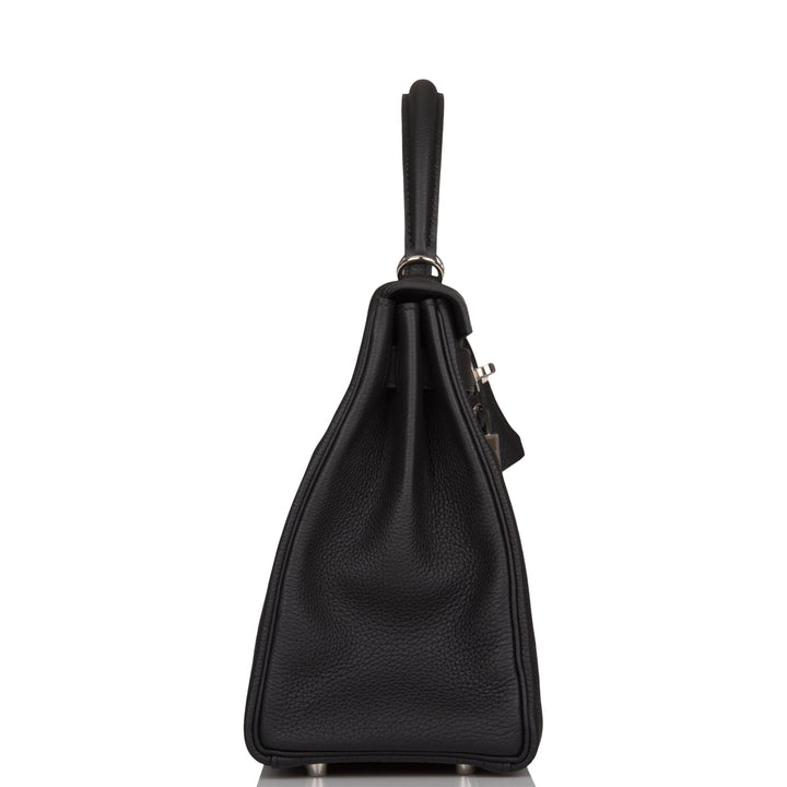 Hermes Kelly 28 Retourne Black Togo Palladium Hardware