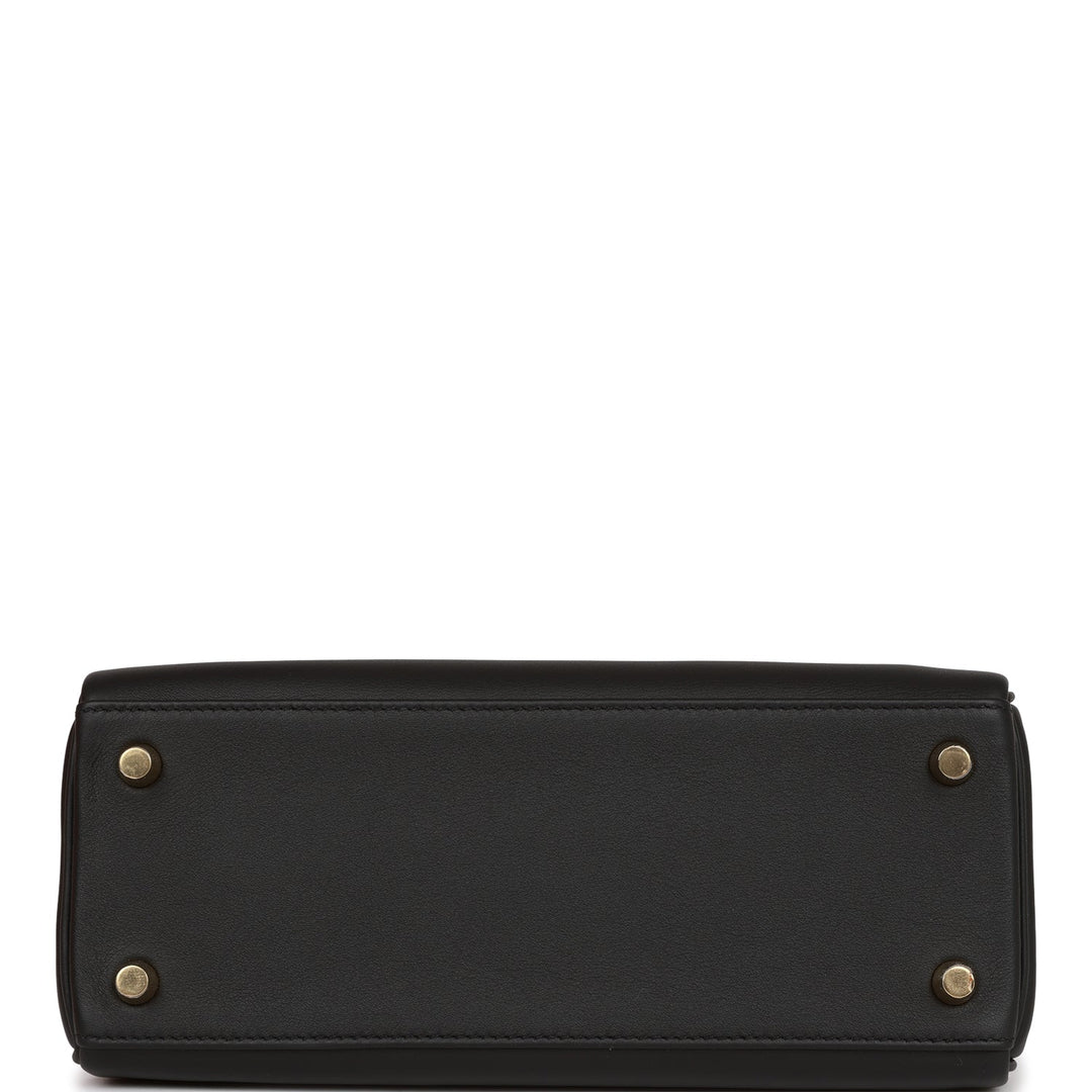Hermes Kelly 25 Retourne Black Swift Gold Hardware