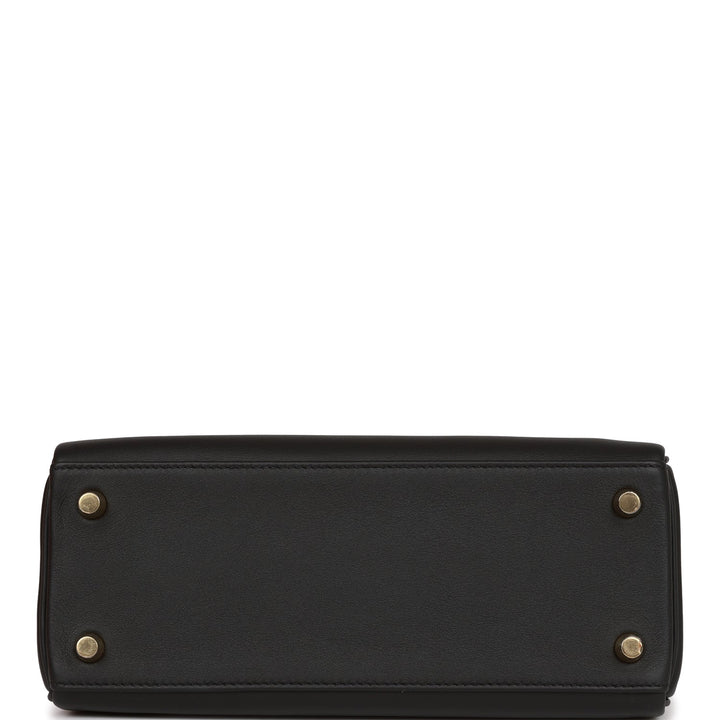 Hermes Kelly 25 Retourne Black Swift Gold Hardware
