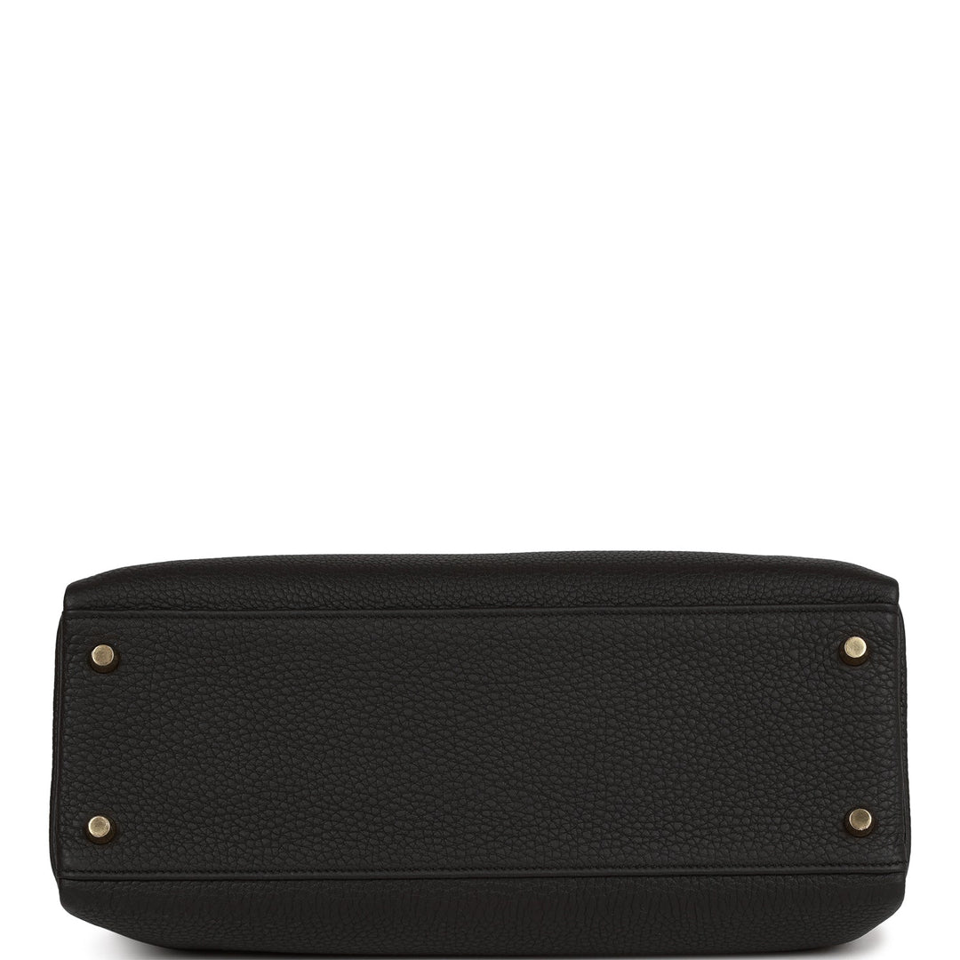 Hermes Kelly 32 Retourne Black Togo Gold Hardware