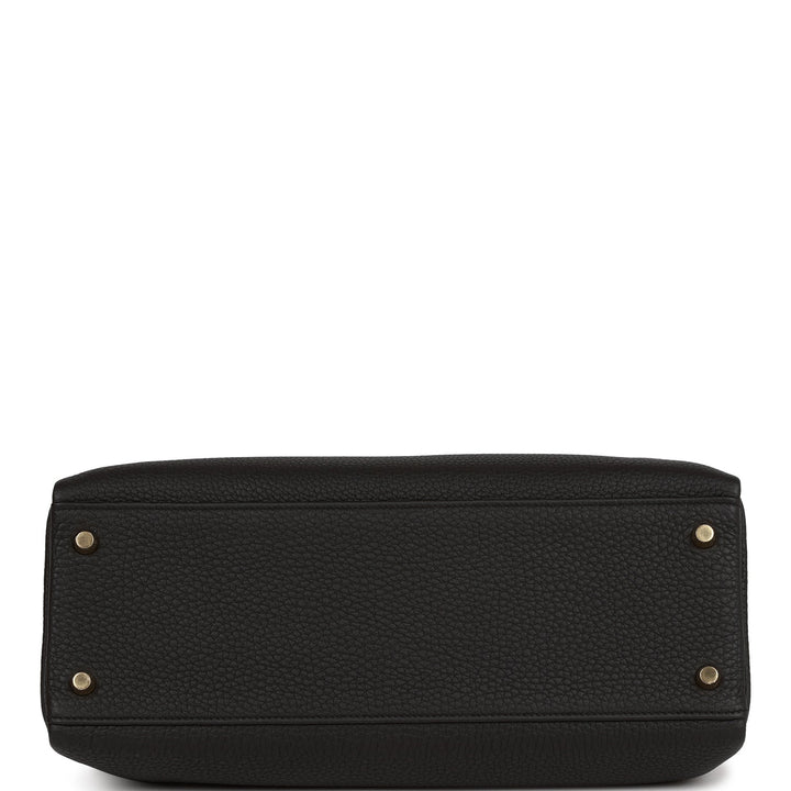 Hermes Kelly 32 Retourne Black Togo Gold Hardware
