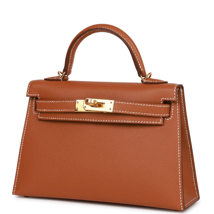 Hermes Kelly 20 Sellier Gold Epsom Gold Hardware