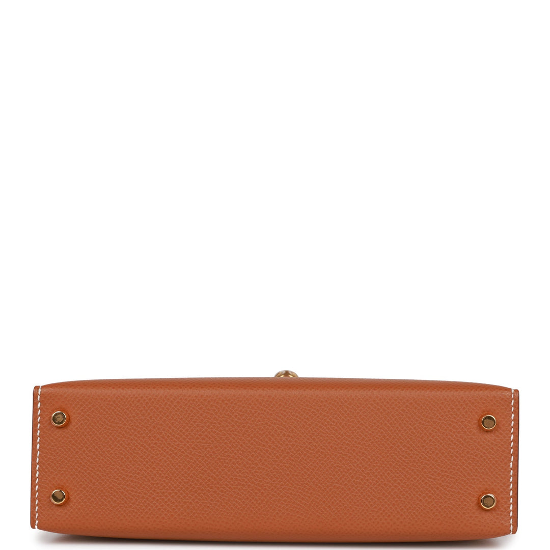 Hermes Kelly 20 Sellier Gold Epsom Gold Hardware