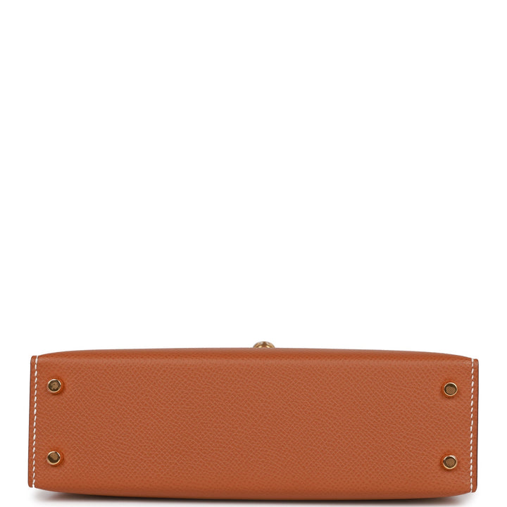 Hermes Kelly 20 Sellier Gold Epsom Gold Hardware