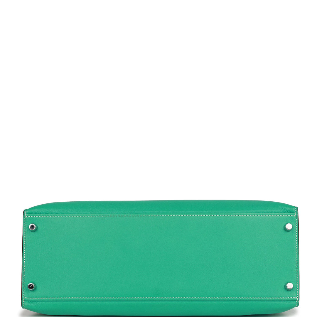 Top quality Hermes Kelly Flat 35 Lagoon Swift Palladium Hardware