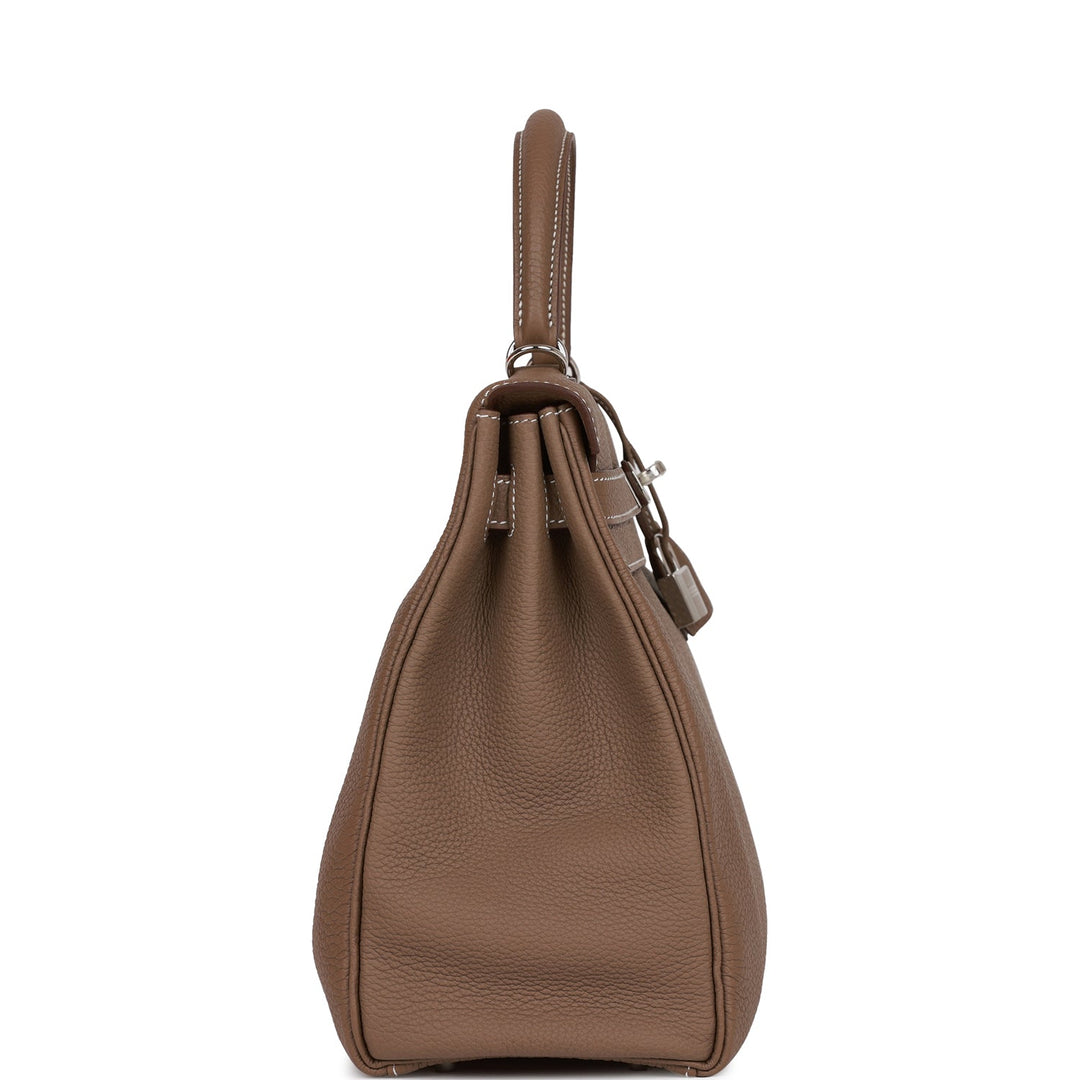 Top quality Hermes Kelly Retourne 32 Etoupe Togo Palladium Hardware