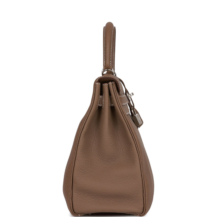 Top quality Hermes Kelly Retourne 32 Etoupe Togo Palladium Hardware