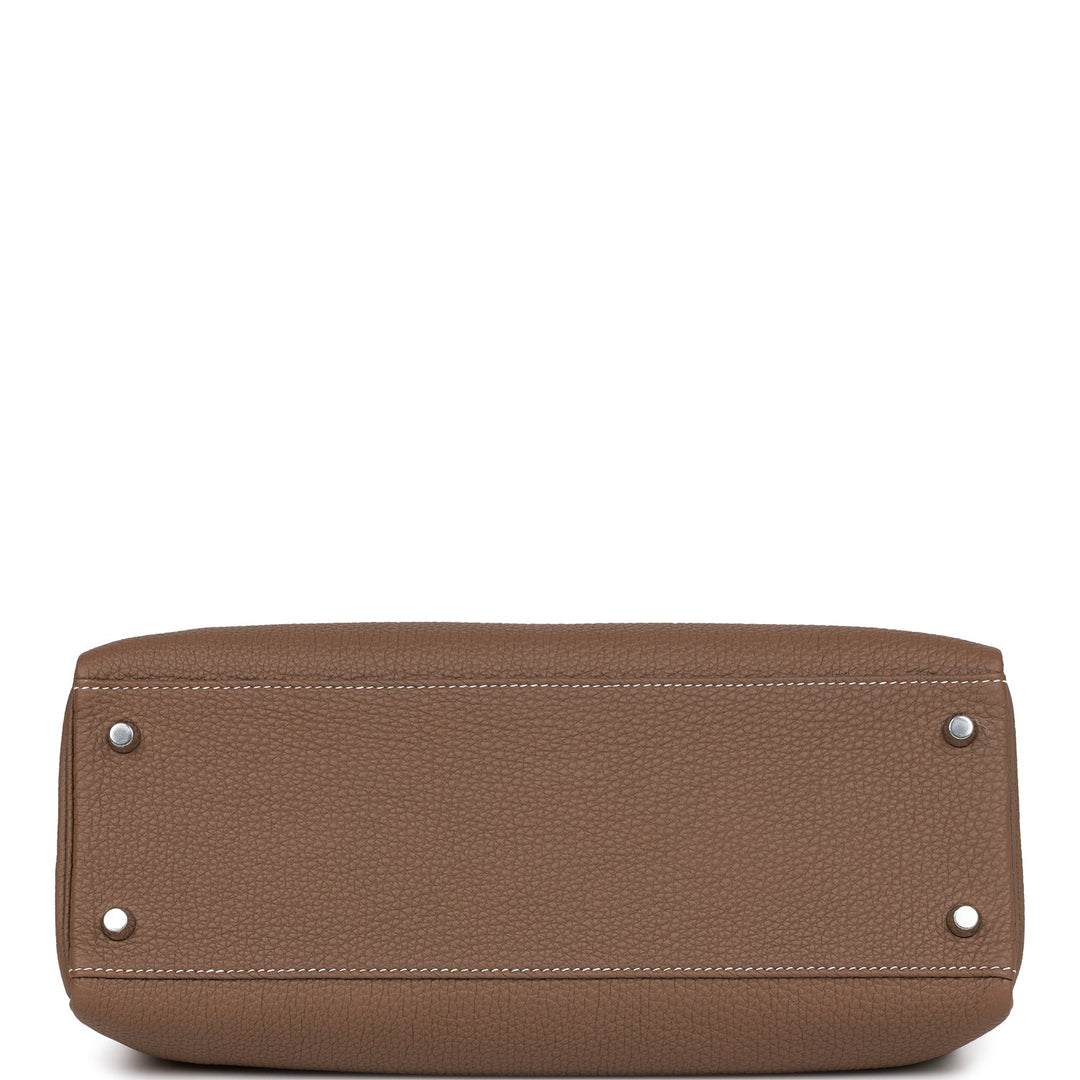 Top quality Hermes Kelly Retourne 32 Etoupe Togo Palladium Hardware