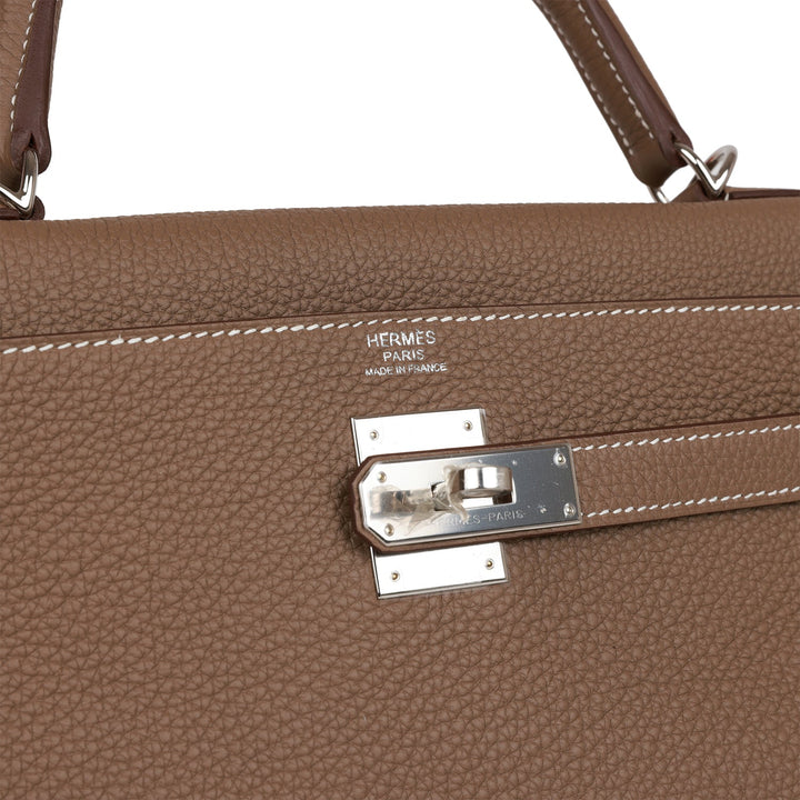 Top quality Hermes Kelly Retourne 32 Etoupe Togo Palladium Hardware