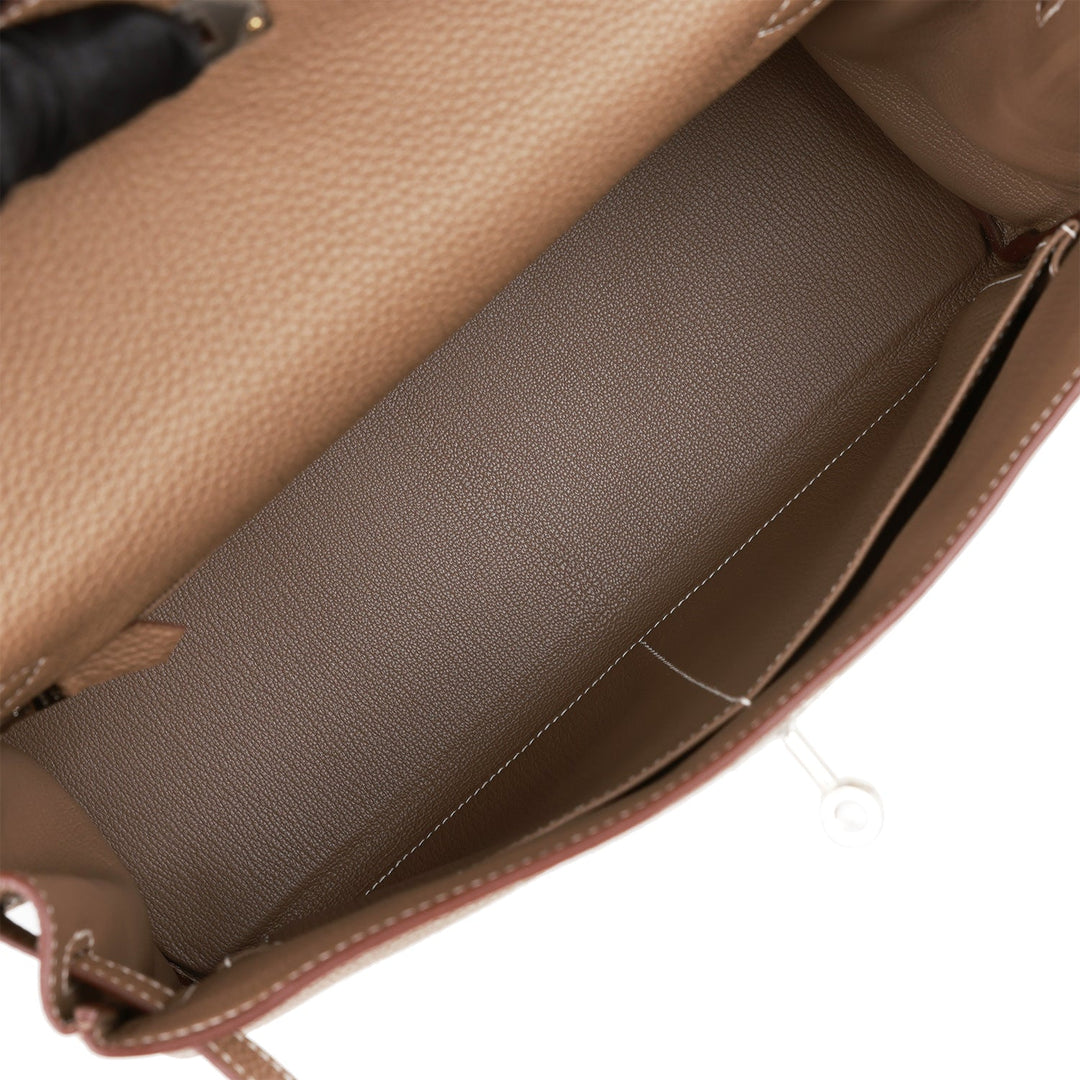 Top quality Hermes Kelly Retourne 32 Etoupe Togo Palladium Hardware