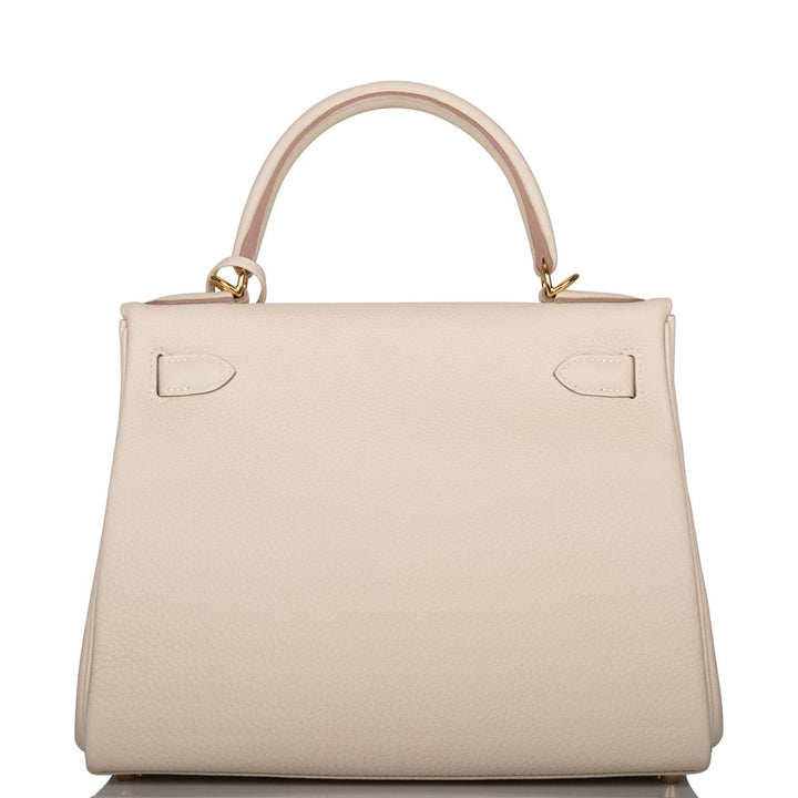 Hermes Kelly 28 Retourne Craie Togo Gold Hardware