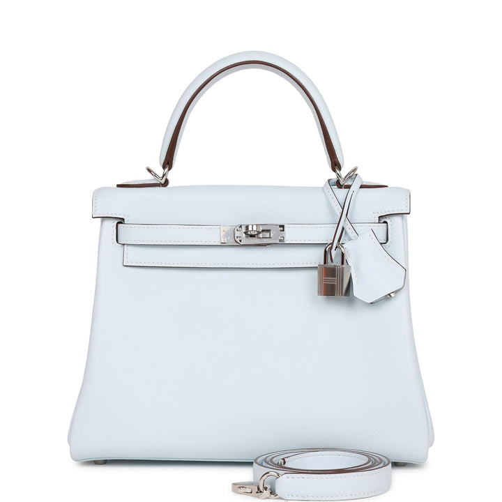 Hermes Kelly 25 Retourne Bleu Brume Swift Palladium Hardware