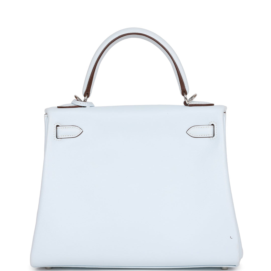 Hermes Kelly 25 Retourne Bleu Brume Swift Palladium Hardware