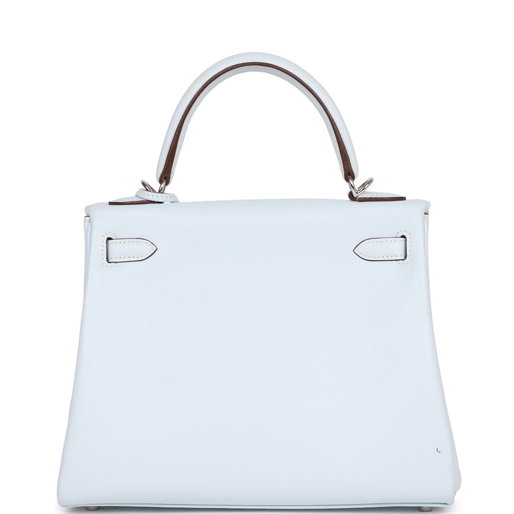 Hermes Kelly 25 Retourne Bleu Brume Swift Palladium Hardware