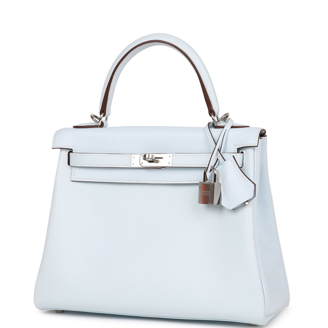 Hermes Kelly 25 Retourne Bleu Brume Swift Palladium Hardware