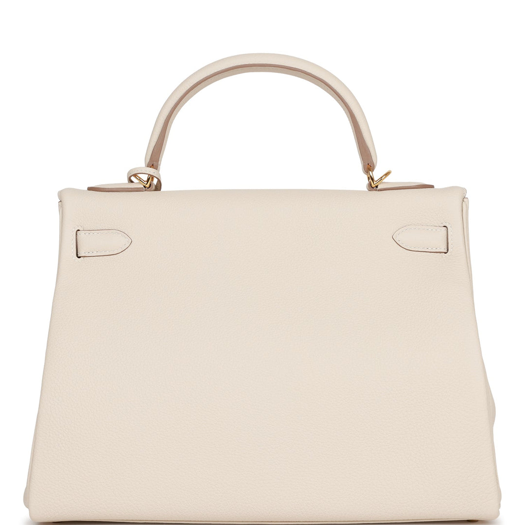 Hermes Kelly 32 Retourne Craie Togo Gold Hardware